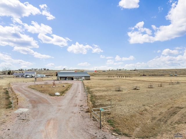 aerial view featuring a rural view