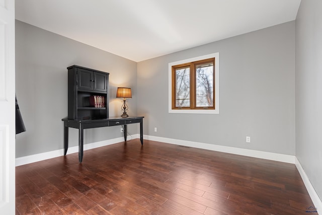 office space featuring dark hardwood / wood-style flooring