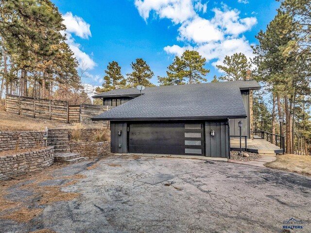 view of garage