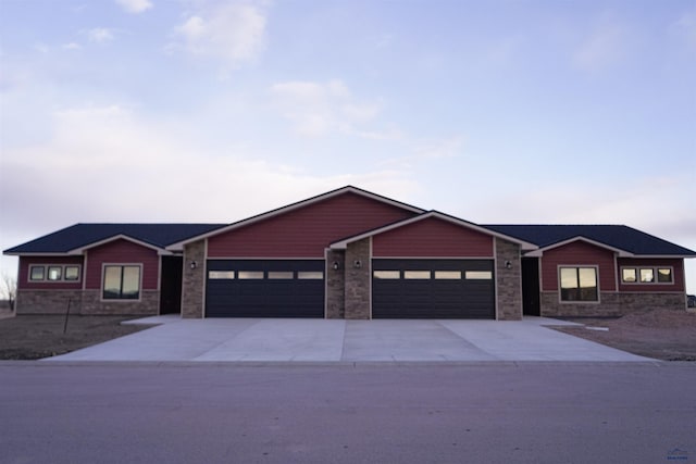 view of front of house with a garage