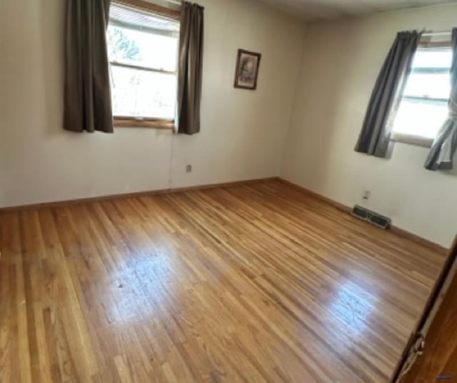 empty room featuring light hardwood / wood-style flooring and plenty of natural light