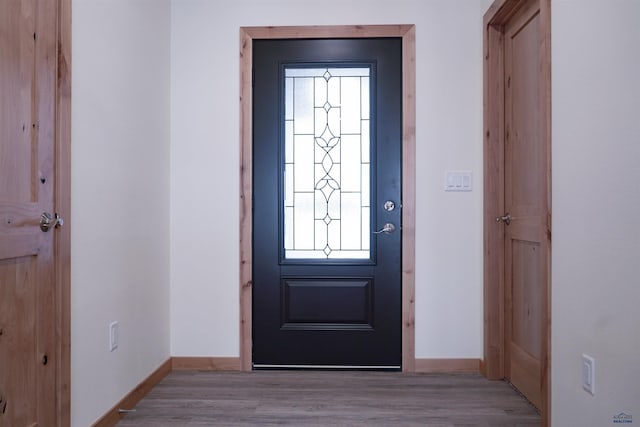 entrance foyer featuring light wood-type flooring