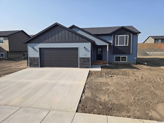 view of front of home with a garage