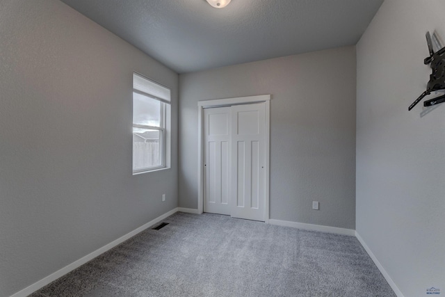 interior space with a closet and carpet