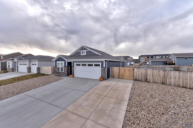 view of front of property with a garage