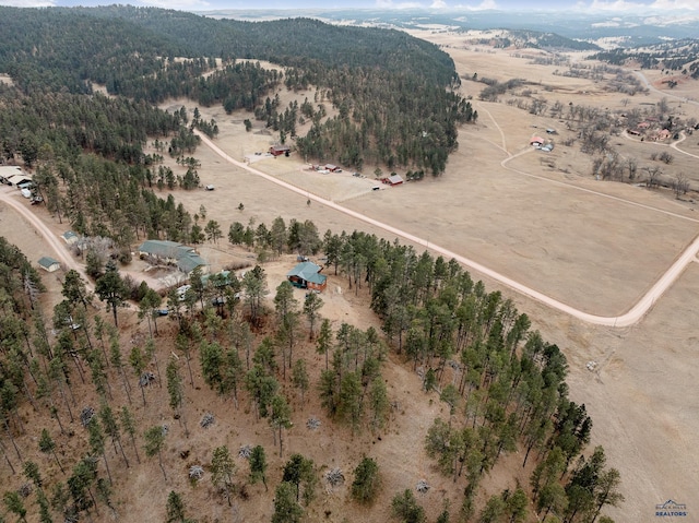 bird's eye view featuring a rural view