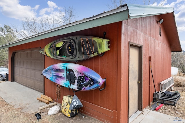 view of garage