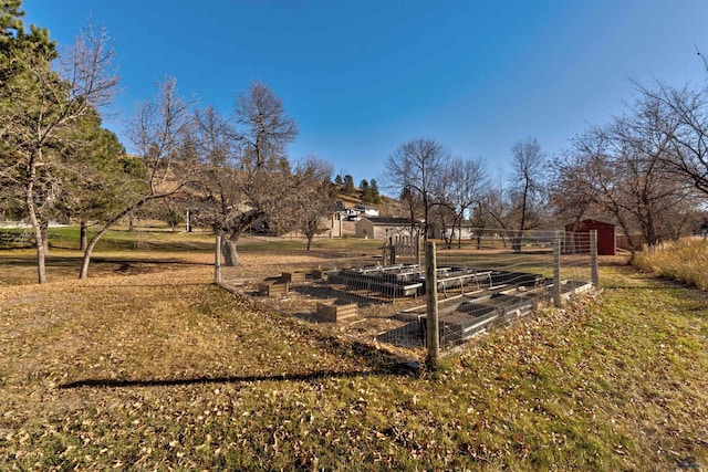 view of yard with an outdoor structure