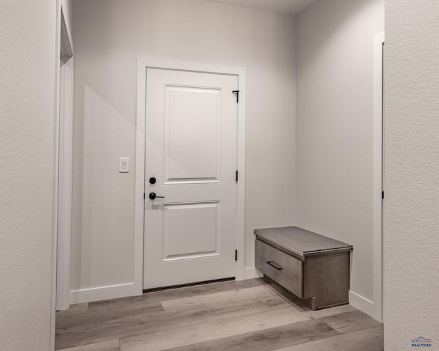 mudroom featuring light wood-type flooring