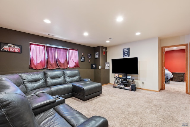 living room with carpet flooring