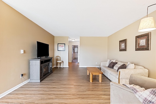 living room featuring light hardwood / wood-style floors