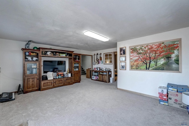 interior space featuring a textured ceiling