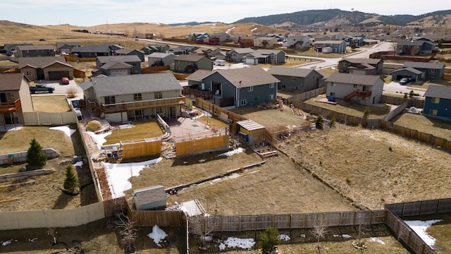 bird's eye view featuring a mountain view