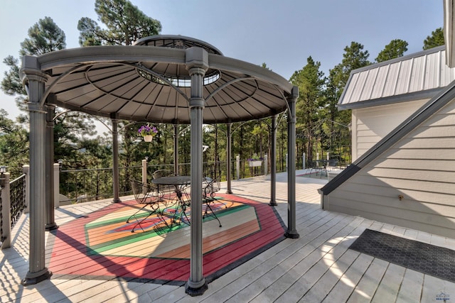 deck with a gazebo