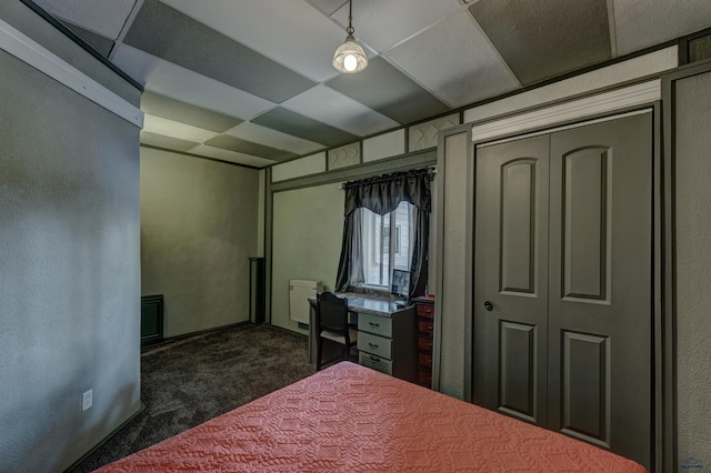 carpeted bedroom with a closet