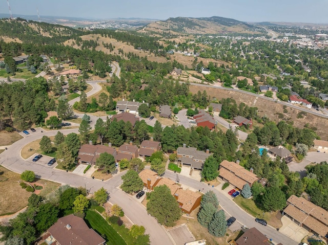 bird's eye view with a mountain view