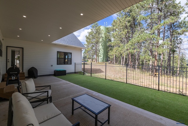 view of patio / terrace featuring an outdoor living space