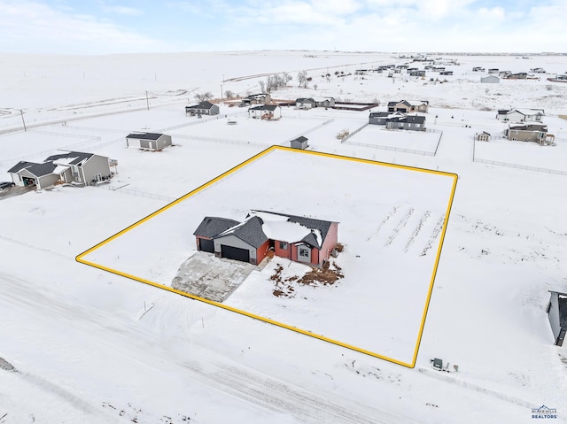 view of snowy aerial view