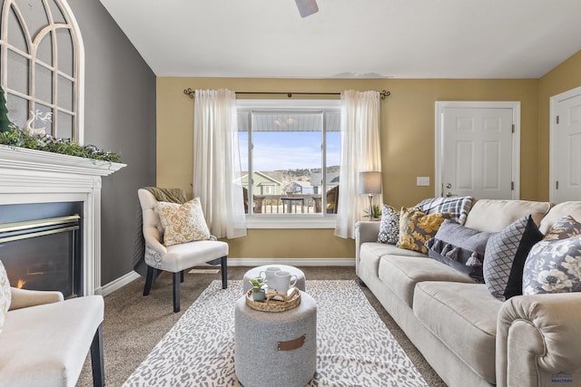 living room with carpet