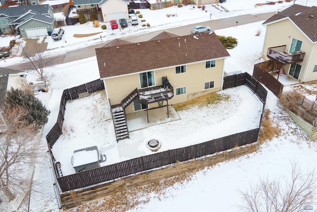 view of snowy aerial view