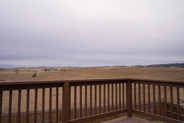 deck featuring a rural view