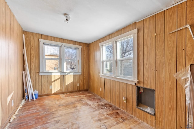 misc room with wooden walls