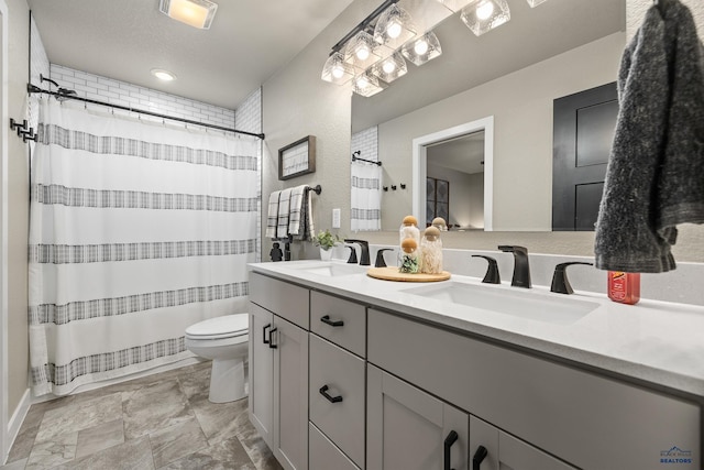 bathroom with toilet and vanity