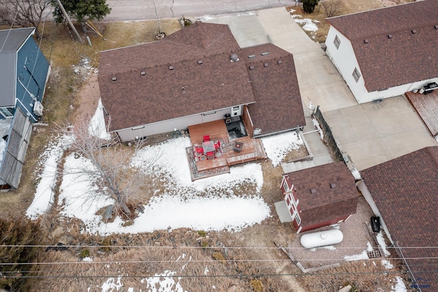 view of snowy aerial view