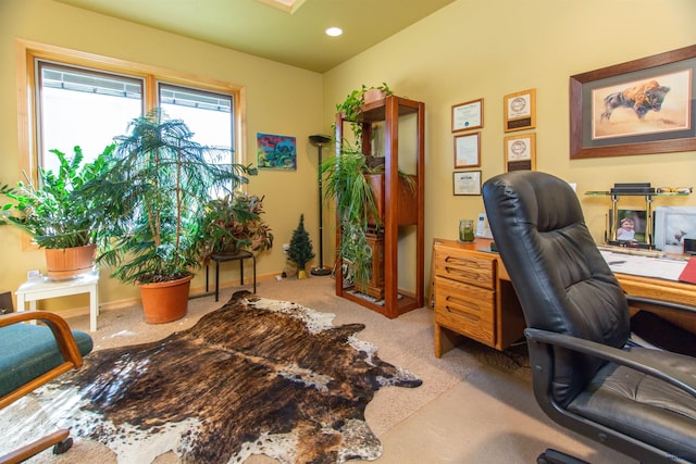 view of carpeted office