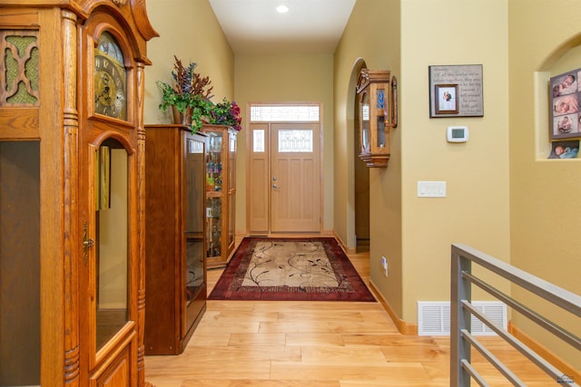 doorway featuring light hardwood / wood-style flooring