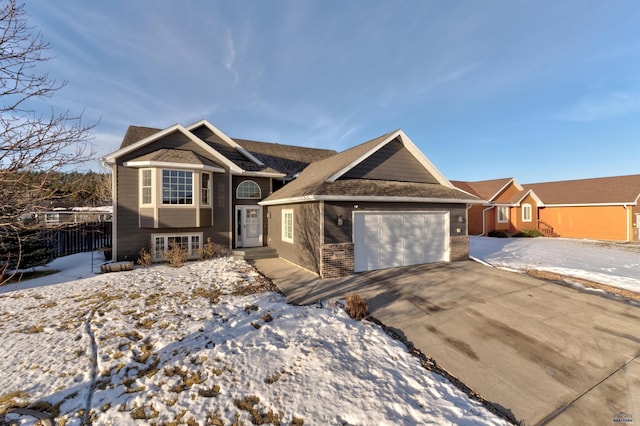 view of front of house with a garage