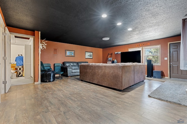 living room featuring light wood-type flooring