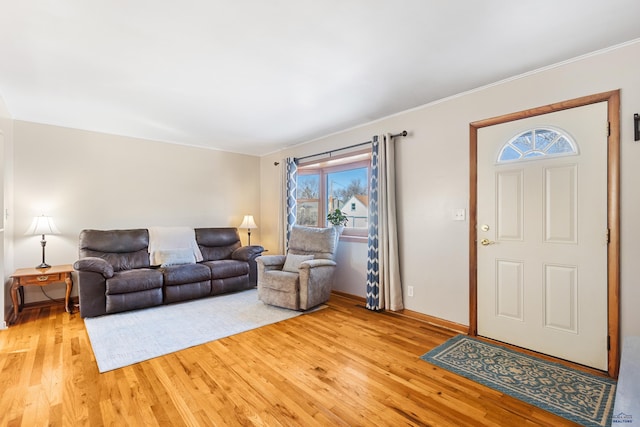 living room with light wood-type flooring