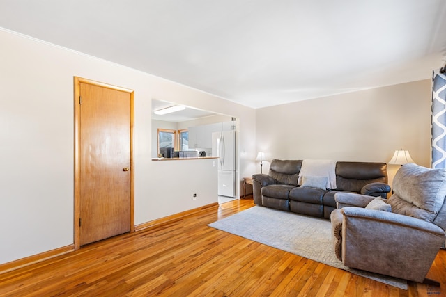 living room featuring light wood-type flooring