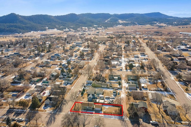 bird's eye view featuring a mountain view