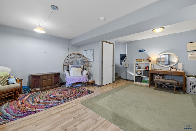 interior space with light hardwood / wood-style floors