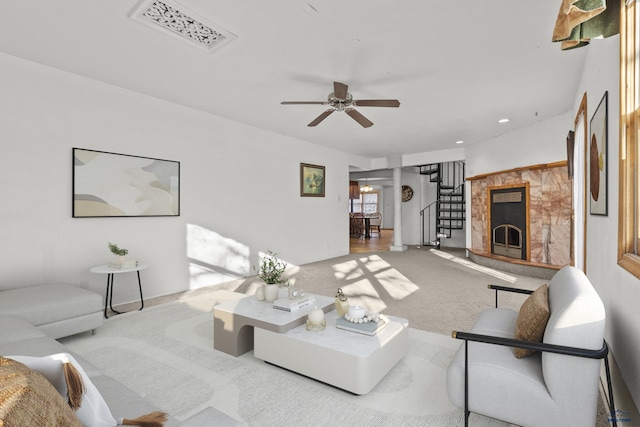 318 4th Ave, Wall, SD 57790 - living room with ceiling fan and carpet