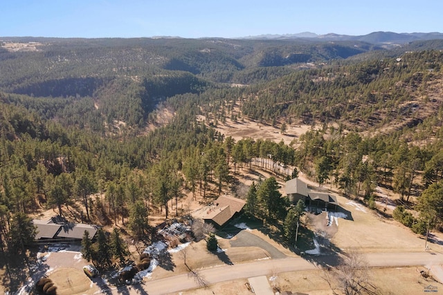 aerial view with a mountain view