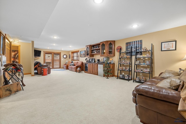 369 Deegan Dr, Hill City, SD 57745 - living room with bar and light carpet