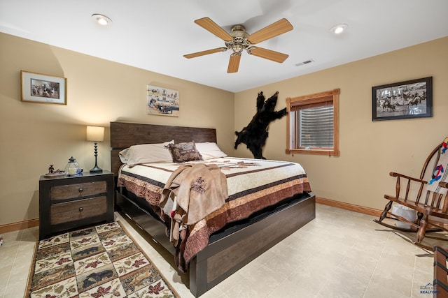 369 Deegan Dr, Hill City, SD 57745 - bedroom featuring ceiling fan and light tile patterned flooring