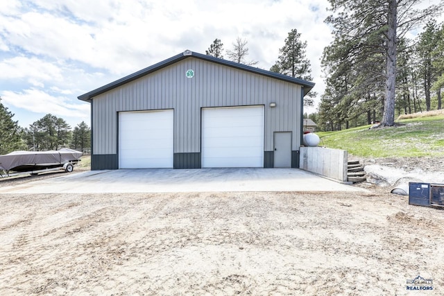 view of garage