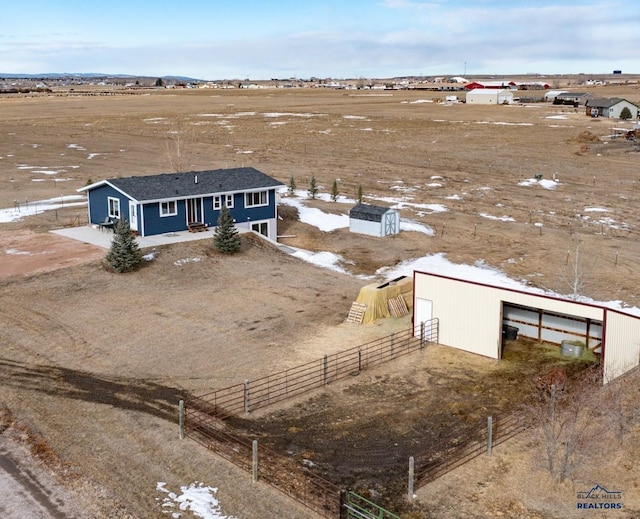 bird's eye view featuring a rural view