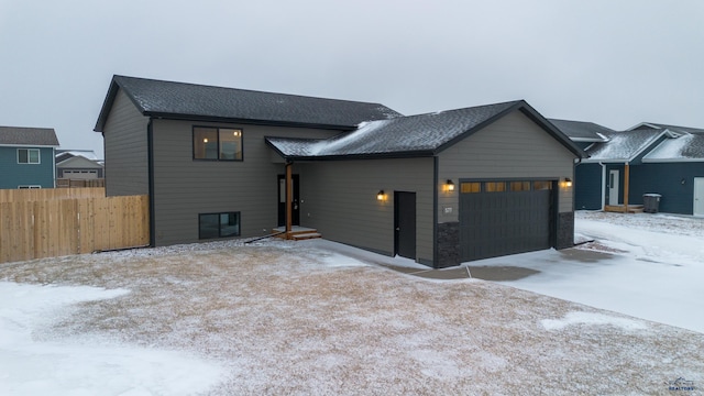 view of front of home featuring a garage