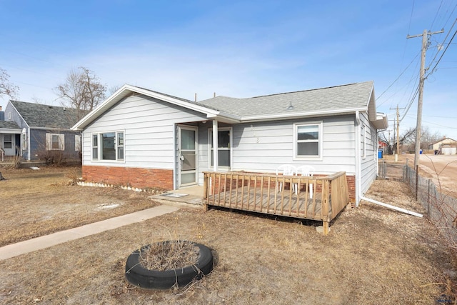 view of front of house featuring a deck