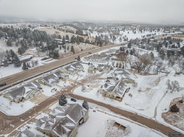 view of snowy aerial view