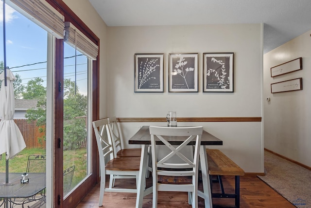 dining room with hardwood / wood-style floors