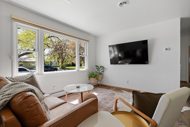 living room featuring hardwood / wood-style floors