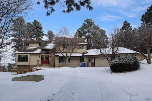 view of front property with a garage