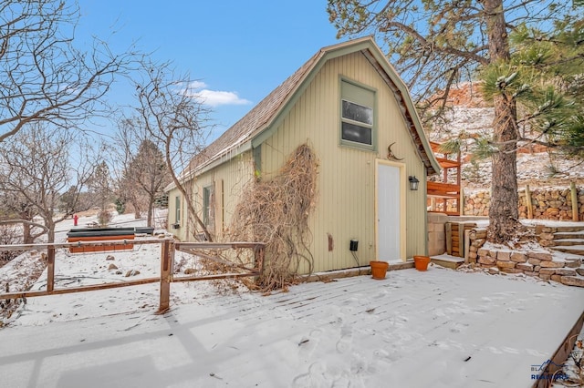 view of snowy exterior