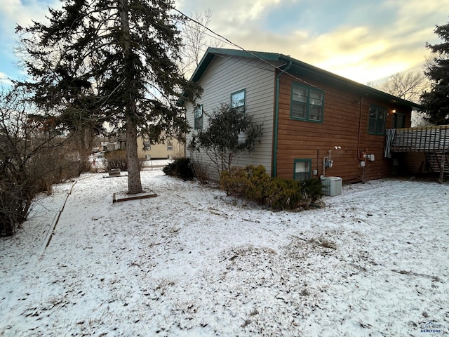 view of snowy exterior